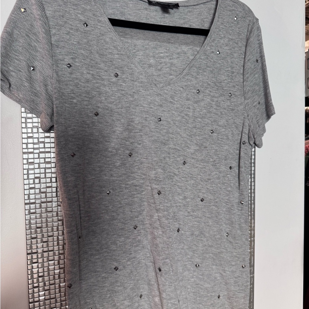 Gray Studded Women's Top